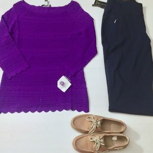 INC Scalloped Knit Sweater